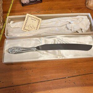 Vintage LENOX Sheffield Cake Knife Pewter Handle Baroque Style - Brand New in Bo